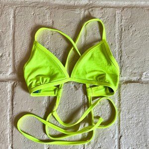 JOLYN Triangle Top in Neon Yellow